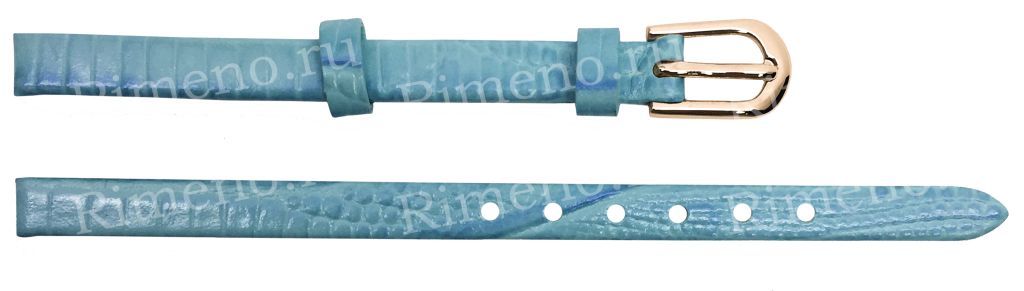 Кожаный ремешок Ника, голубой, 6 мм